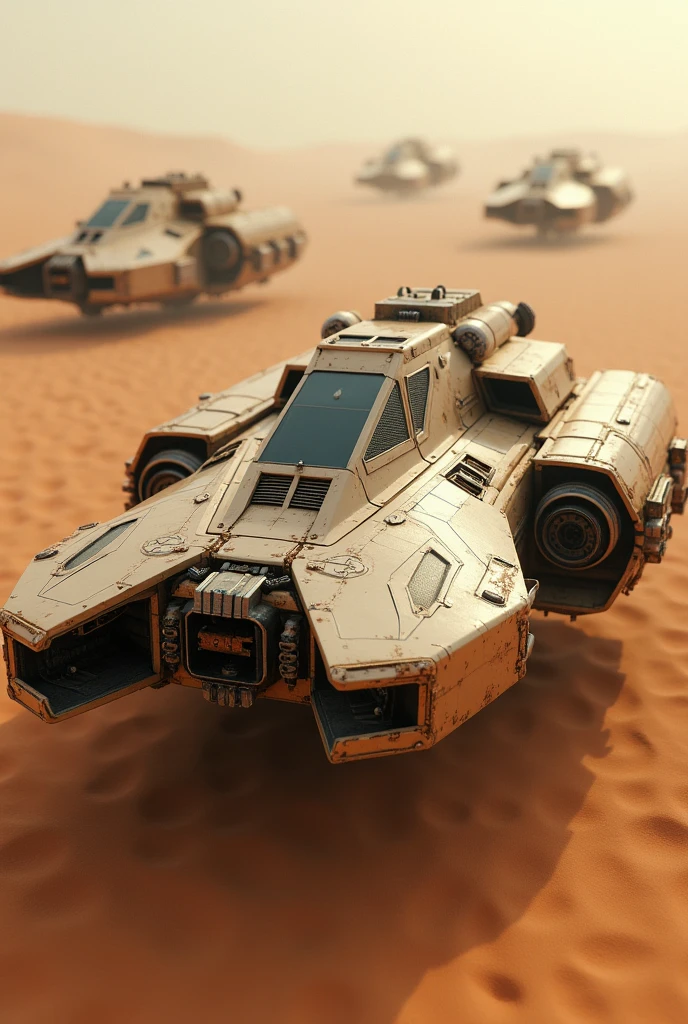 Star Wars Vehicles, Bottom View , Leaf Runner, close - up on detailed, detailed close up shot, high detail shot, kitbashing, Speeding, Very detailed, movie「Dune」Spaceship, Spaceship landed in the background, Fine details, Dune Style, Sitting on a cryopod, Very detailed
