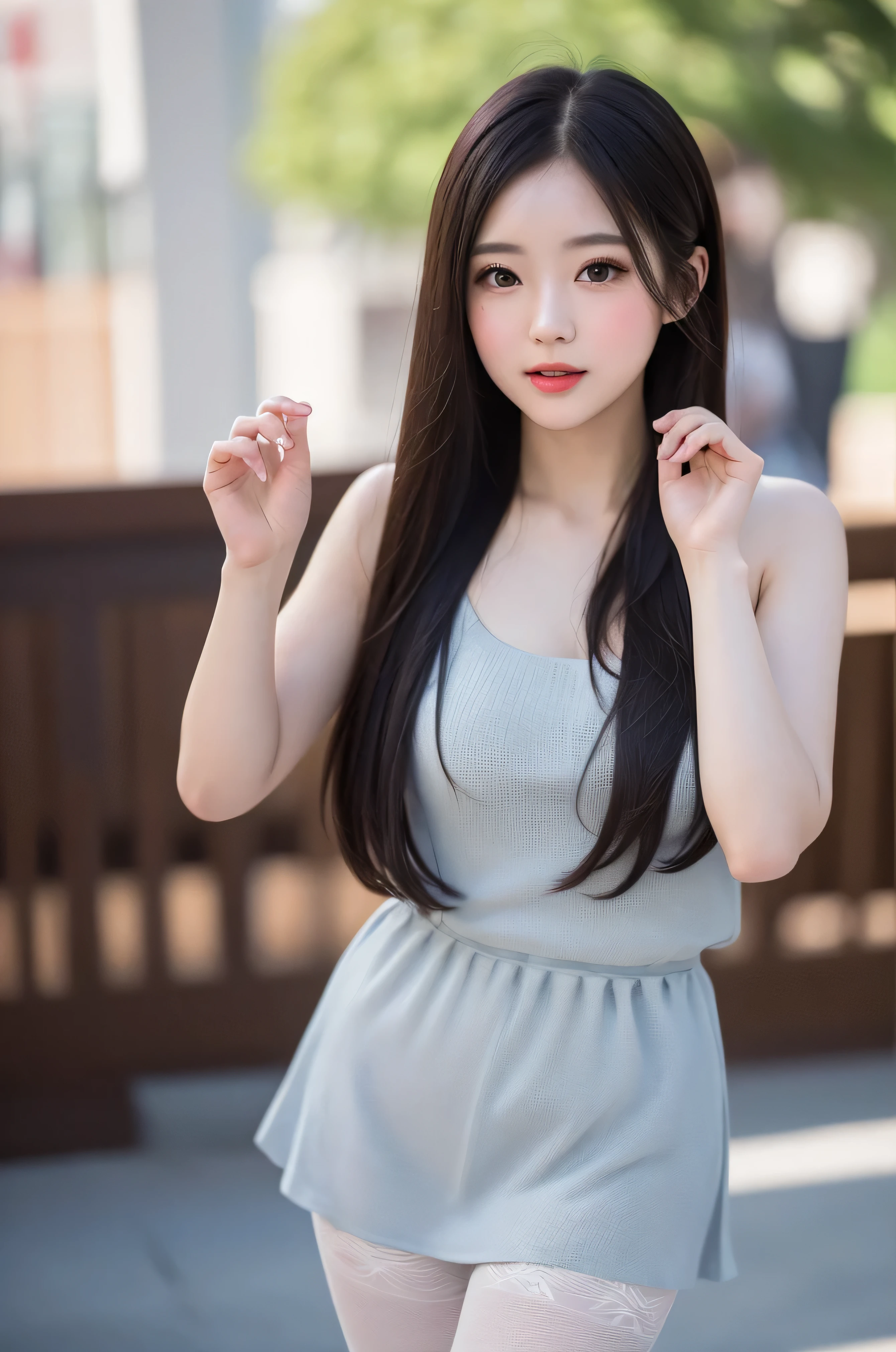 masterpiece, Bokeh, Looking at the audience, pantyhose,(masterpiece, Highest quality, It captures a very cute moment, Depth of written boundary, Super detailed, Ultra-high resolution, C4D, Octadale, 3D Modeling,Realistic human photos、 8k, 16K, one person&#39;s,Middle school students, 、Small breasts,Black Hair,short hair,Straight Hair,Light brown eyes,Cute Face), Bloomers, Black tank top, zettai ryouiki, Wet clothes, Take off、Real-life skin、Not an anime、Realistic、