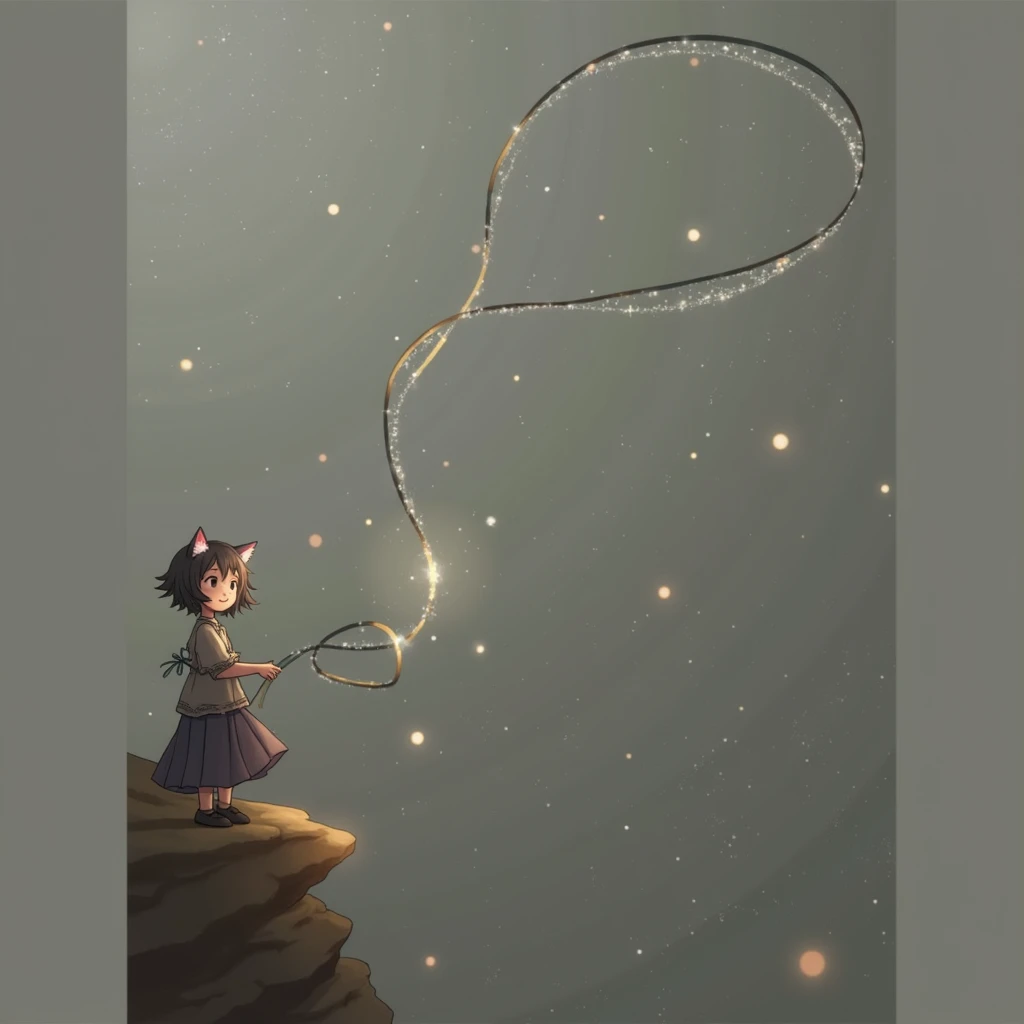 Sparkle Effect, Anime Style, ribbon, Afterimage, smile, Cat ear, 