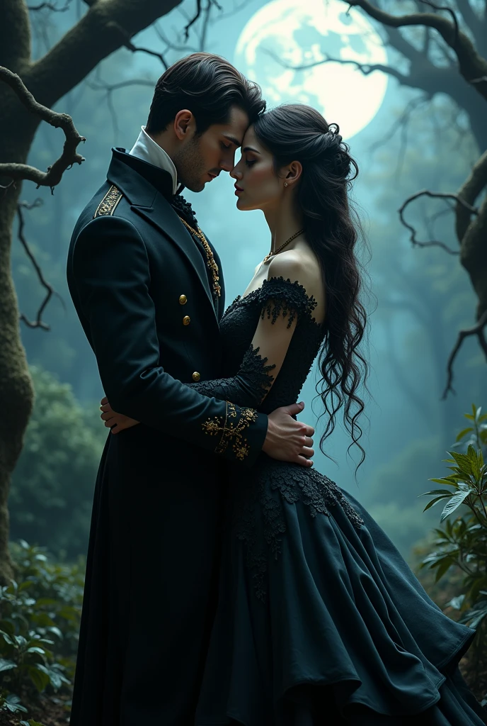 A beautiful couple of vampires in love