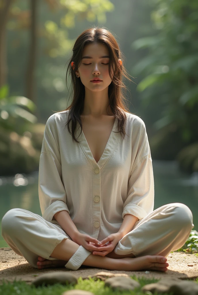 Woman meditating