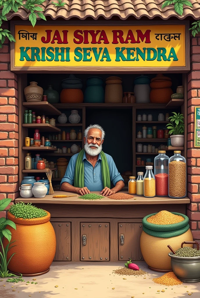 A shop named as " Jai siya ram krishi seva kendra, kalariya "