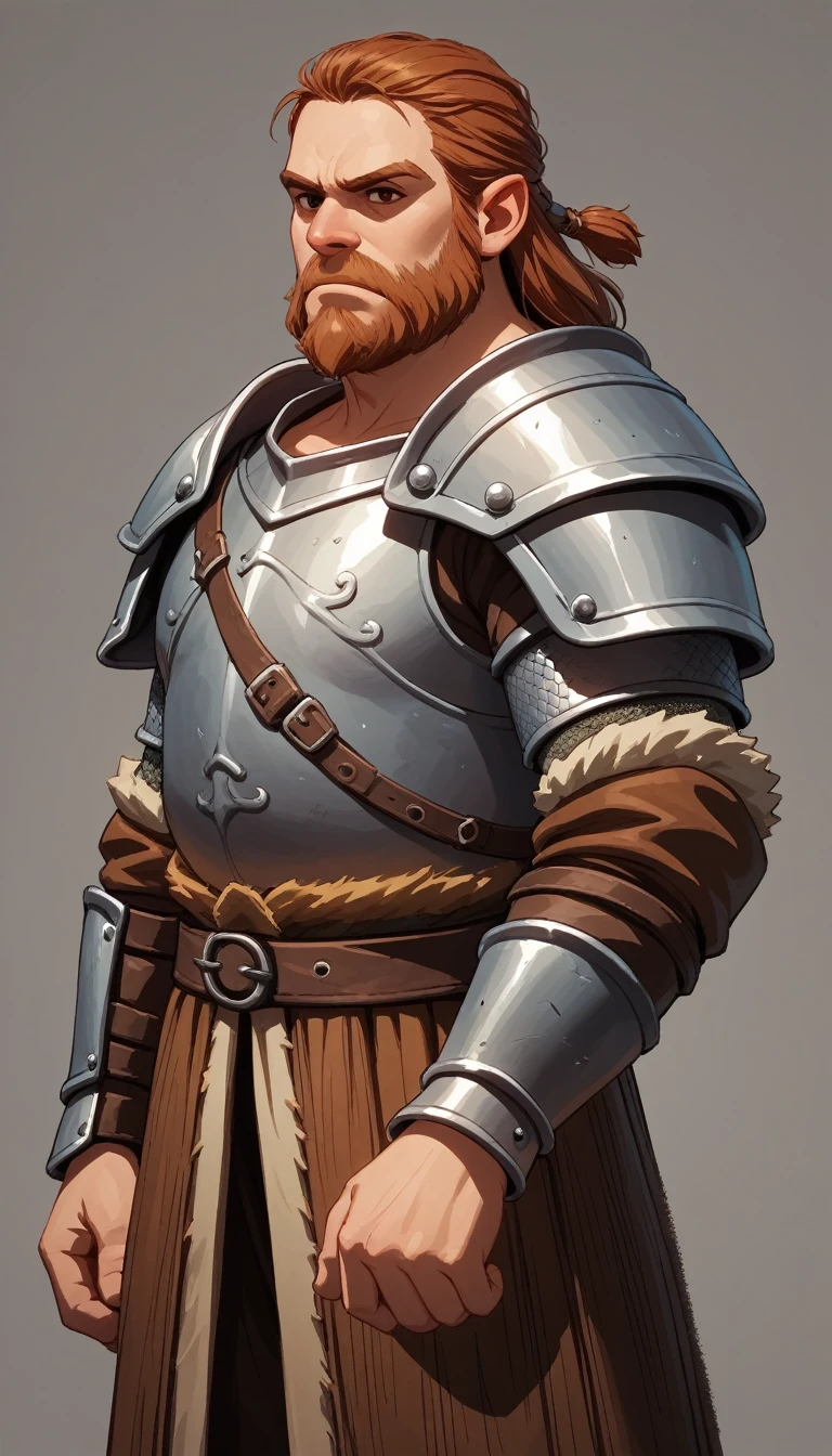 score_9, score_8_up, score_7_up, score_6_up, score_5_up, score_4_up, BREAK source_furry, rating_safety,
Dwarf, small human, male, short height, brown eyes, large dwarf long beard, (serious face expression), short body, medieval fantasy armor, armor with top and bottom, solo, simple background