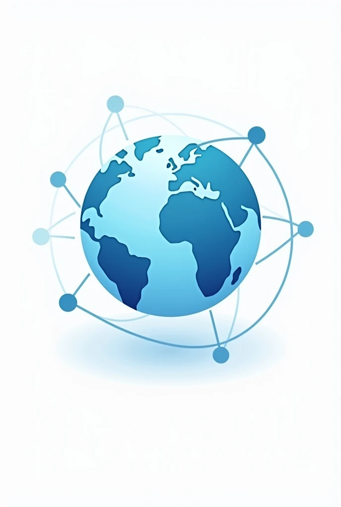 A blue horizontally oval-shaped world icon with world map and vector lines with white background hd