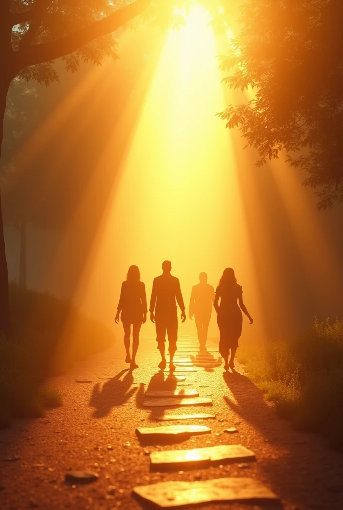 "एक उज्ज्वल सूर्य की किरणें सत्य और अच्छाई के प्रतीक के रूप में एक स्पष्ट, चमकदार रास्ते पर पड़ रही हैं। इस रास्ते पर चलते हुए लोग एक साथ मिलकर अच्छाई करने की प्रेरणा ले रहे हैं।"