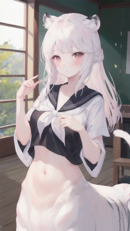The knight stood in front of a rustic fruit shop, looking puzzled, his right hand pointed at his chin. left hand and foot on waist No underwear, short skirt, fantasy outfit, thin shirt showing nipples.