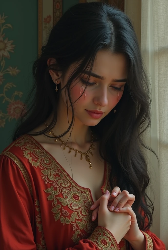 Generate image laily was crying used persian dress