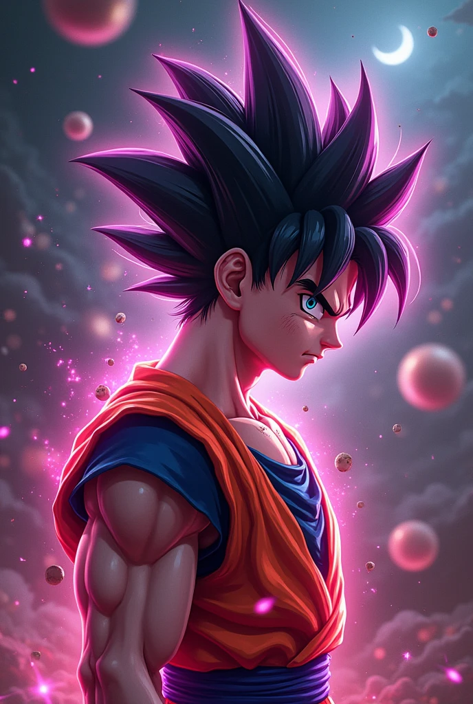 photorealistic, hyper realistic, intricate details, high resolution, high quality, cinematic, depth of field,Manga neon Hyperdetailed wallpaper manga neon Goku Ancient style ancient runes goku Hyperdetailed wallpaper hyperealism photorealistic 7k