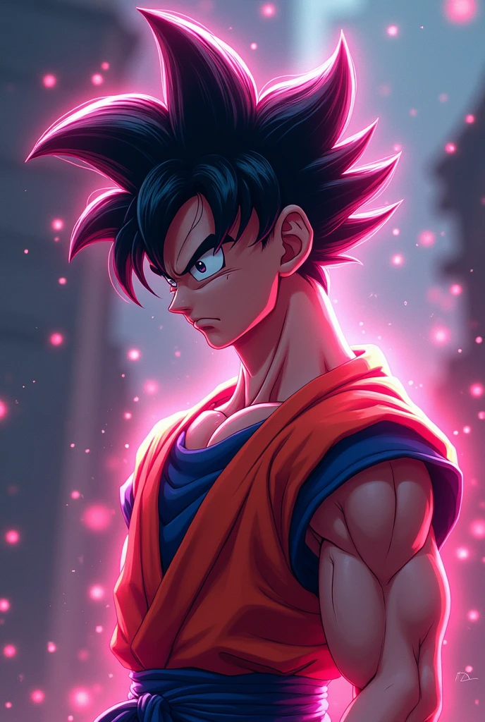 photorealistic, hyper realistic, intricate details, high resolution, high quality, cinematic, depth of field,Manga neon Hyperdetailed wallpaper manga neon Goku Ancient style ancient runes goku Hyperdetailed wallpaper hyperealism photorealistic 7k
