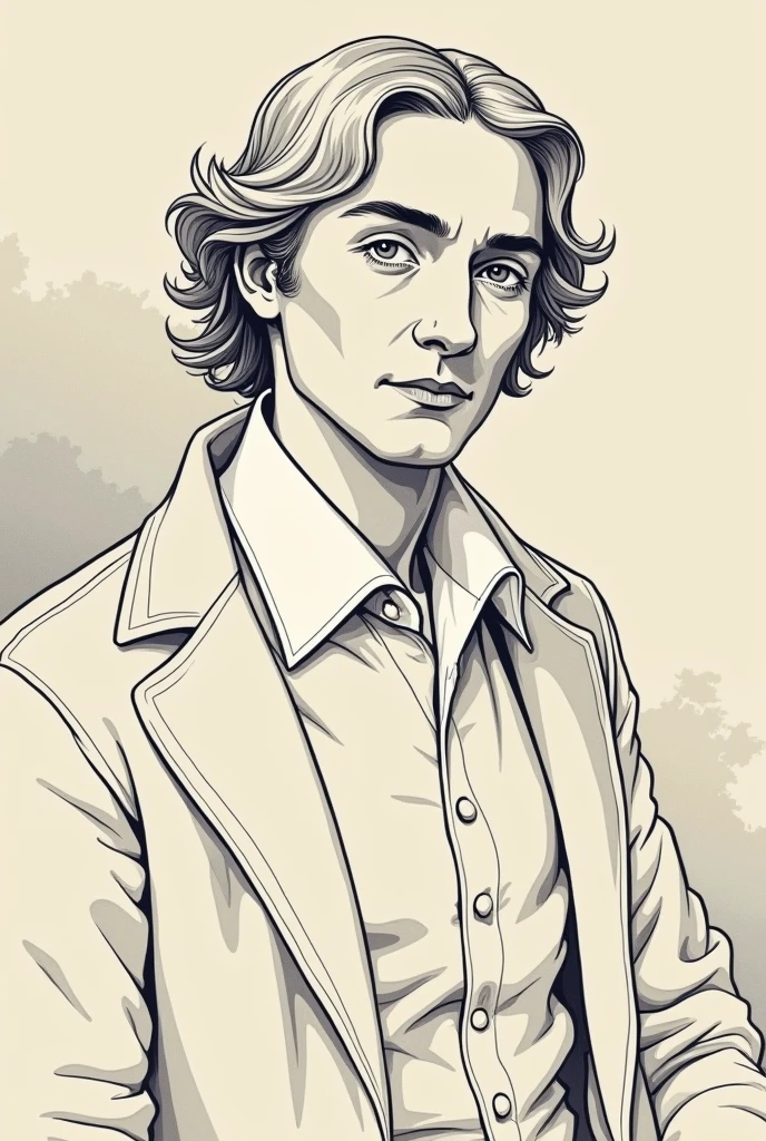 Create a picture of Goethe during his studies that is easy to draw. Easier without Goethe