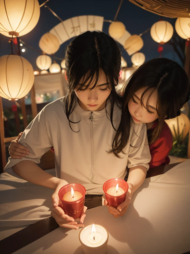 Several young people sent gifts of condolence to their elders，Mid-Autumn Festival，reunion，inviting atmosphere，Both men and women