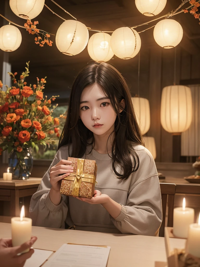 Several young people sent gifts of condolence to their elders,Mid-Autumn Festival,reunion,inviting atmosphere,Both men and women