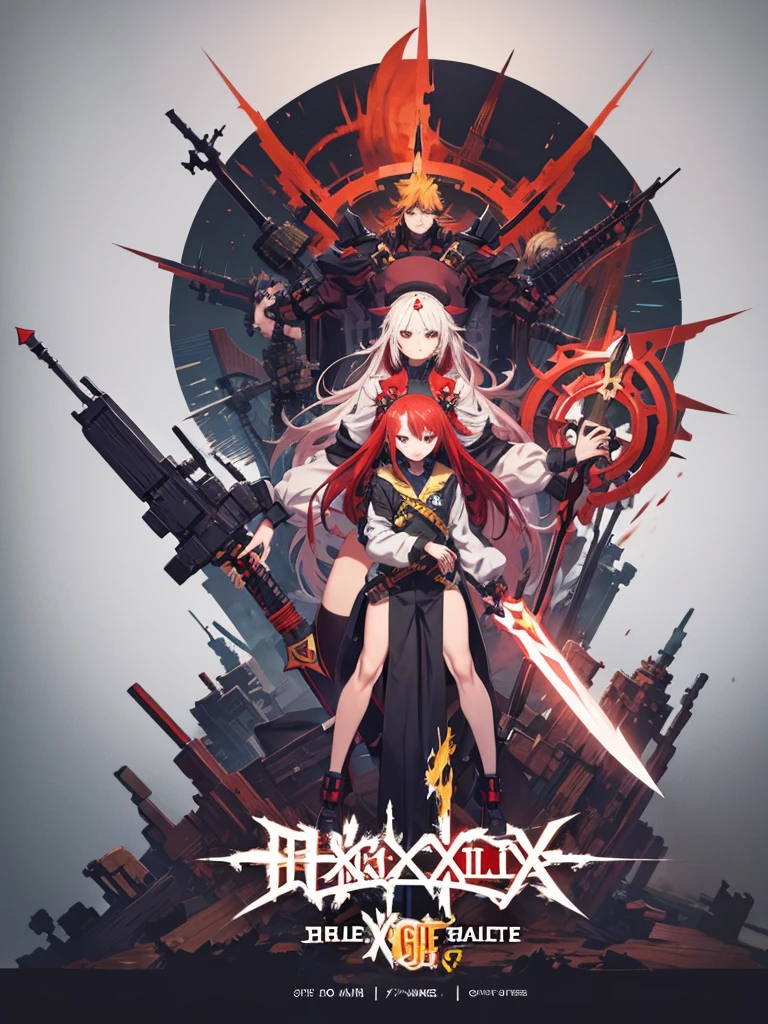 Anime character with red hair and a sword in his hand, Guilty Gear Art Direction, Guilty Gear Strike Splash Art, Detailed digital anime art, Detailed Anime Character Art, Amazing character art, Jan J, 2. 5d cgi anime fantasy artwork, Magnificent and elaborate character art, Fan Art Best Art Station, guilty gear art style, artstation pixivでトレンド