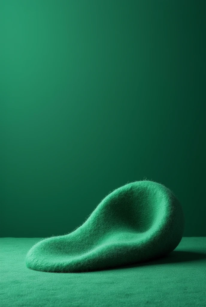 background is plain made of green felted wool, 4k