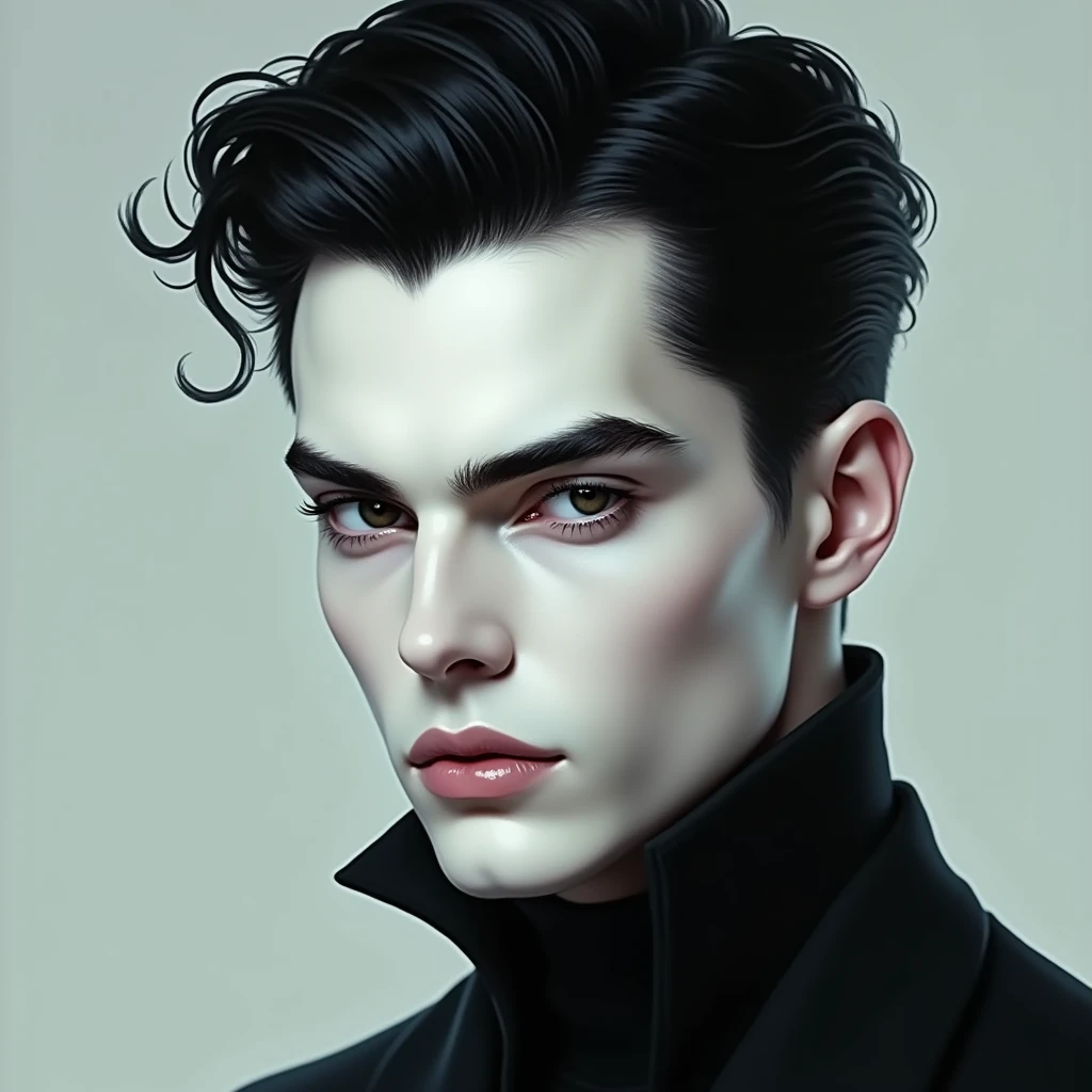 i want super white skin , men , black hair