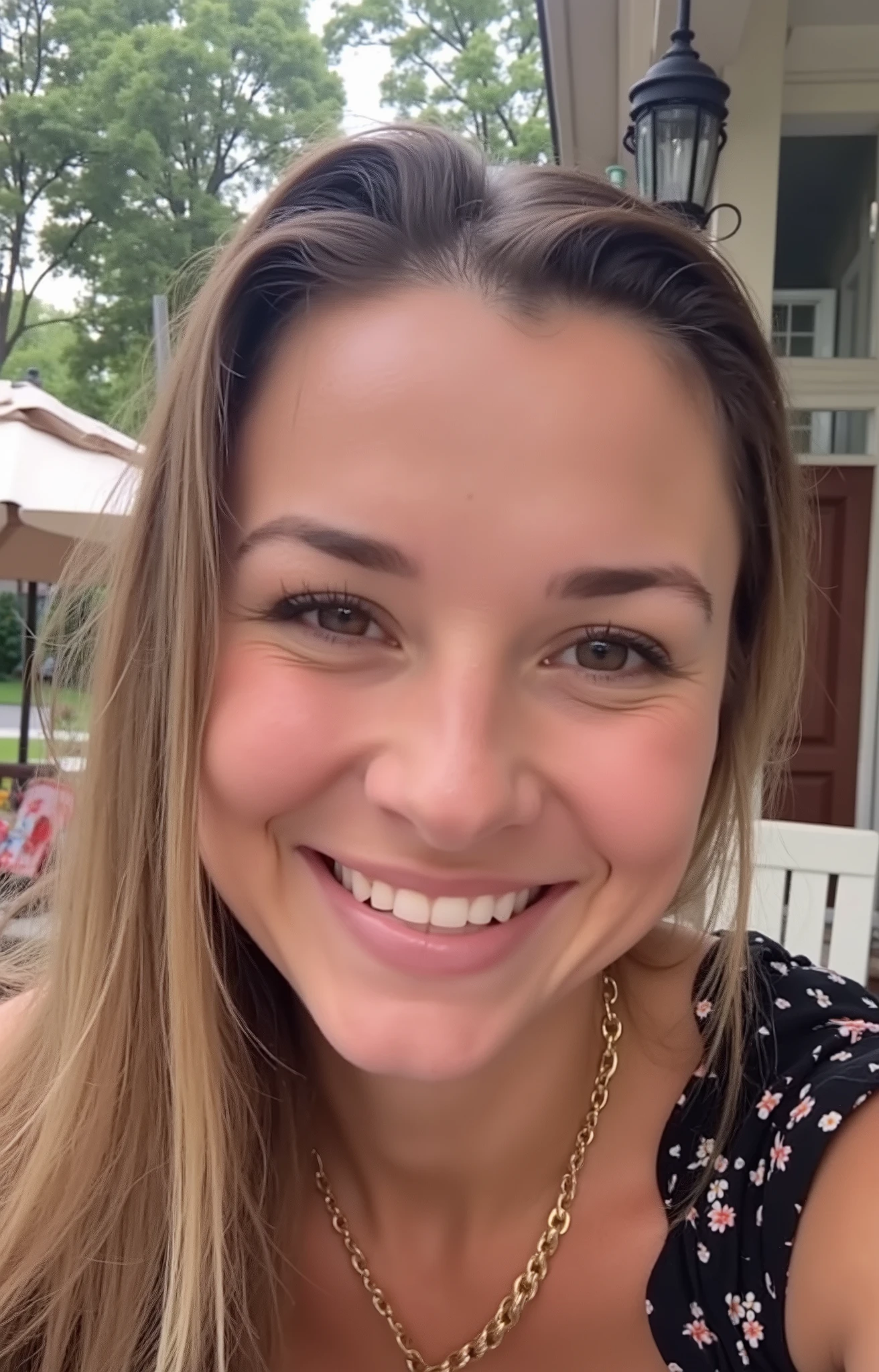 Turn this person into a porn actress posing for a camera