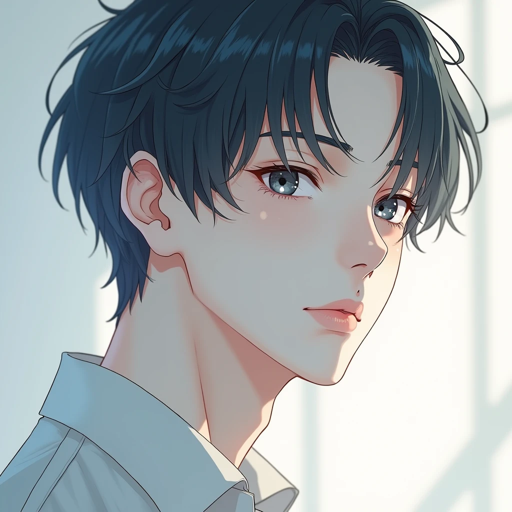 i want super white skin , men , anime style