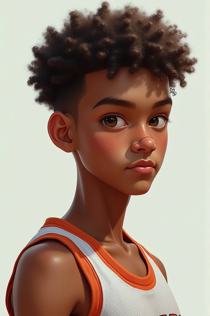 I will give you descriptions create an image based on that , I am and I am 1.70 cm I play basketball, my hair is curly, I have a mole next to my nose ,