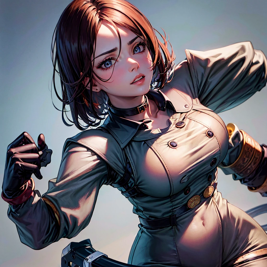 whipms gloves uniform military military uniformbelt choker pants whip beauty beautiful girl perfect face huge breasts