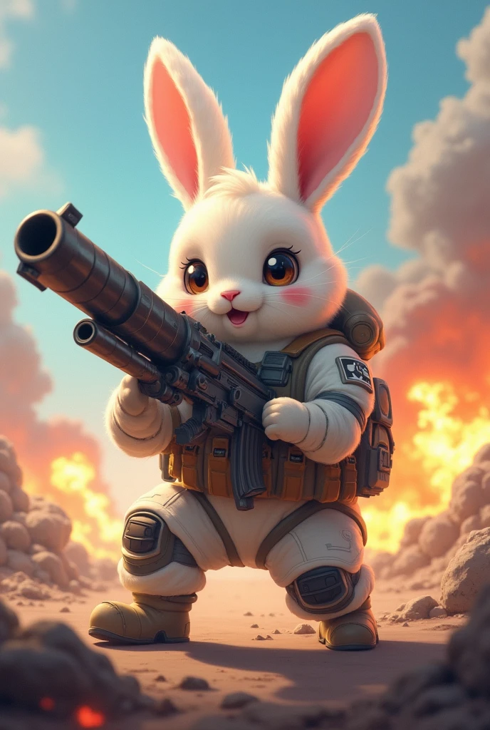 Rabbit Soldier、Beam rifle、Artillery fire、cute