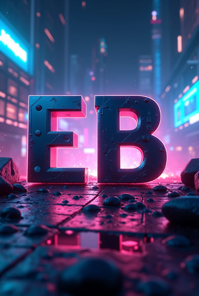 Gaming thambnail with capital E B letter with gaming background 