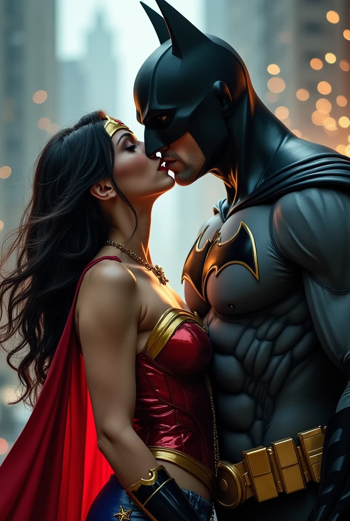 wonderwoman giving batman a blowjob