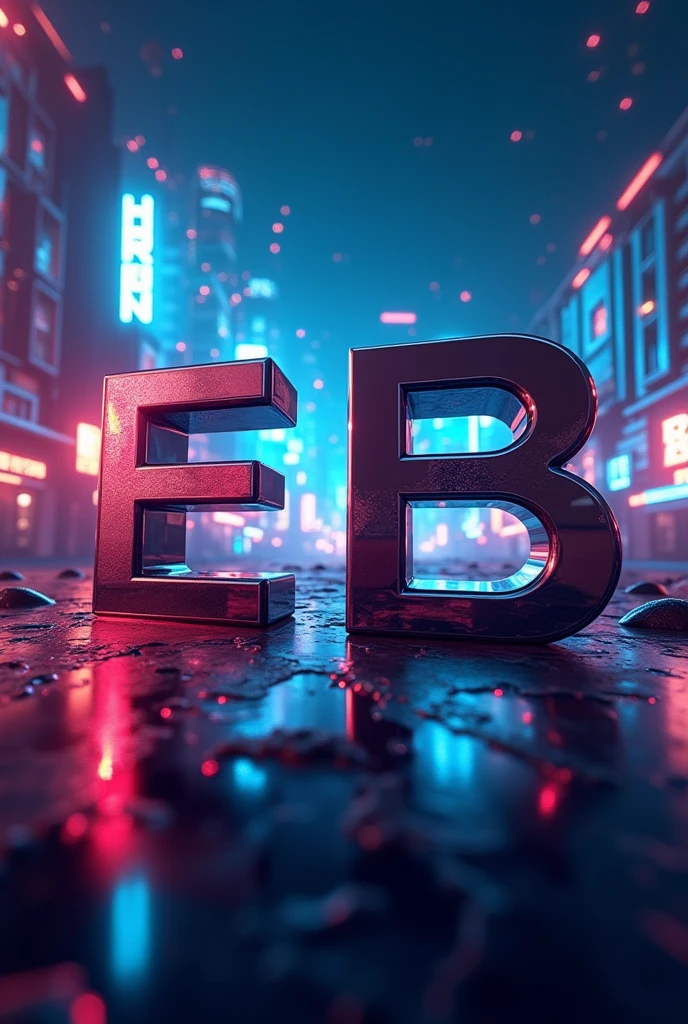 Gaming thambnail with capital E B letter with gaming background