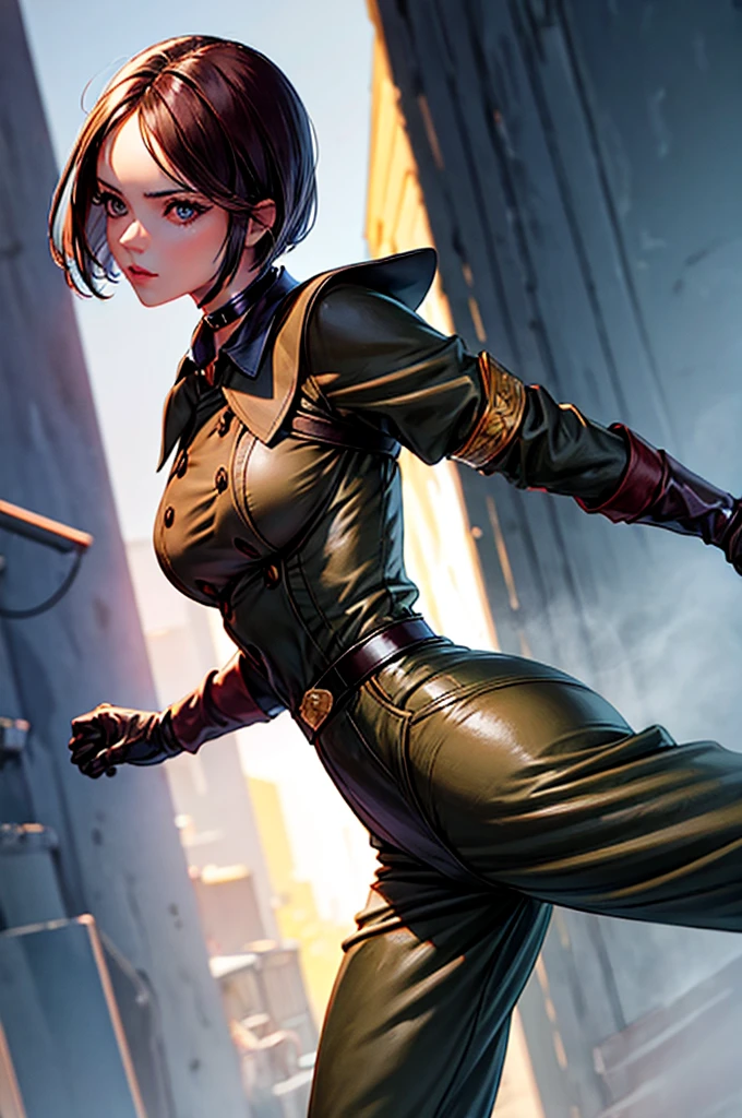 gloves uniform military military uniform belt choker pants whip beauty beautiful girl perfect face huge breasts