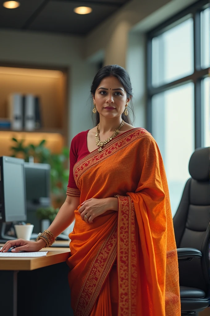 women in saree age 40 in office