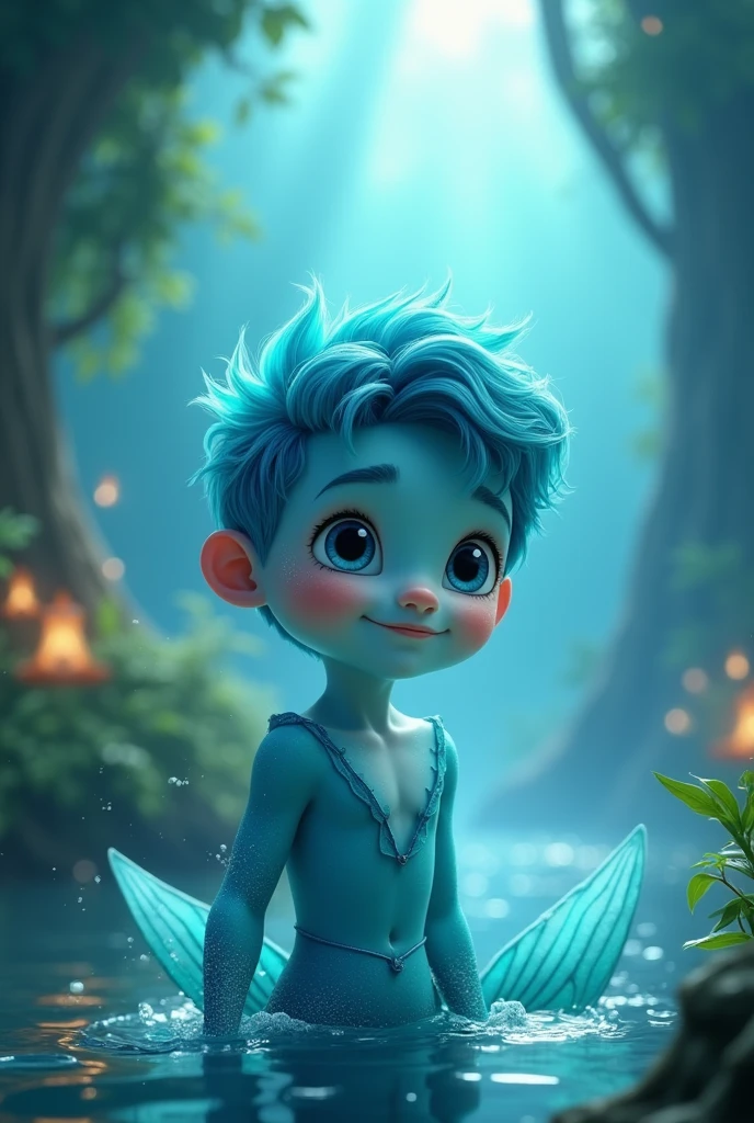 Make an aquamarine boy disney character