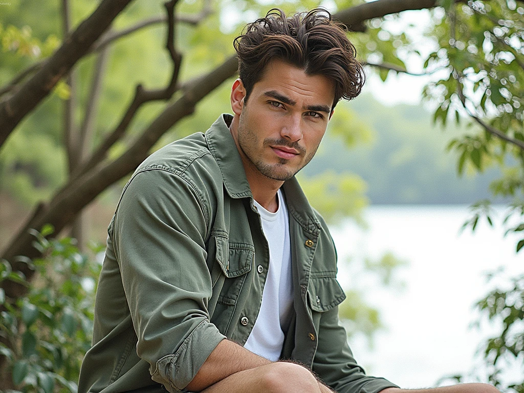 Handsome and natural beautiful photo