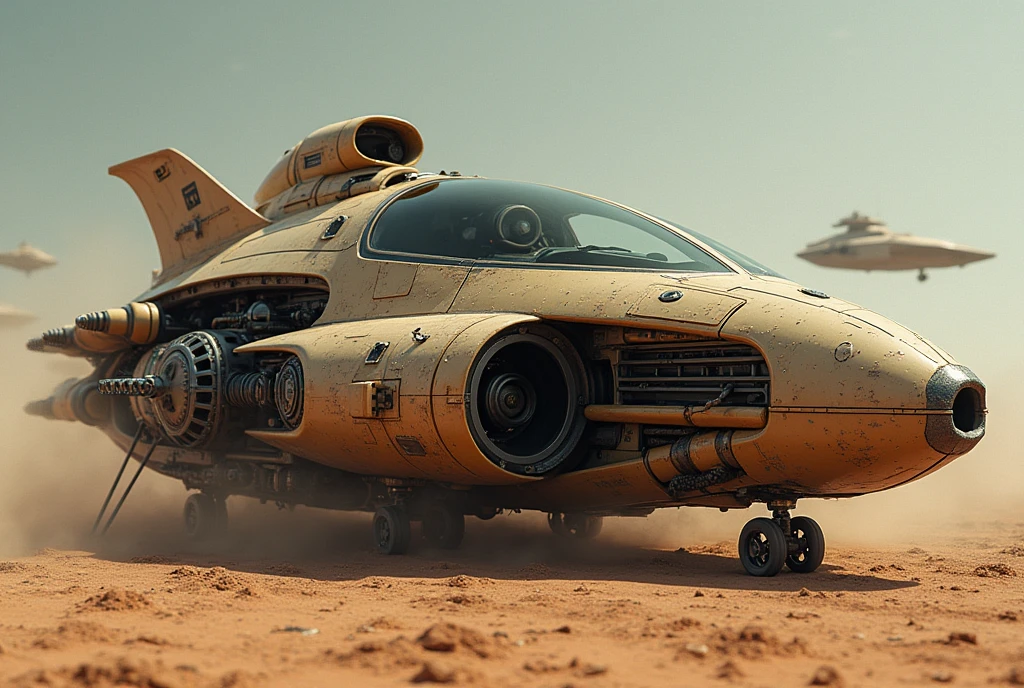 Star Wars Vehicles, Bottom View , Leaf Runner, close - up on detailed, detailed close up shot, high detail shot, kitbashing, Speeding, Very detailed, movie「Dune」Spaceship, Spaceship landed in the background, Fine details, Dune Style, Sitting on a cryopod, Very detailed、((German Space Technology in World War II:1.4)), mechanized valkyrie, ((Flying Star Wars Podracer)), fire Fly, SF Spaceship, Gunship, Exposed internal mechanism、