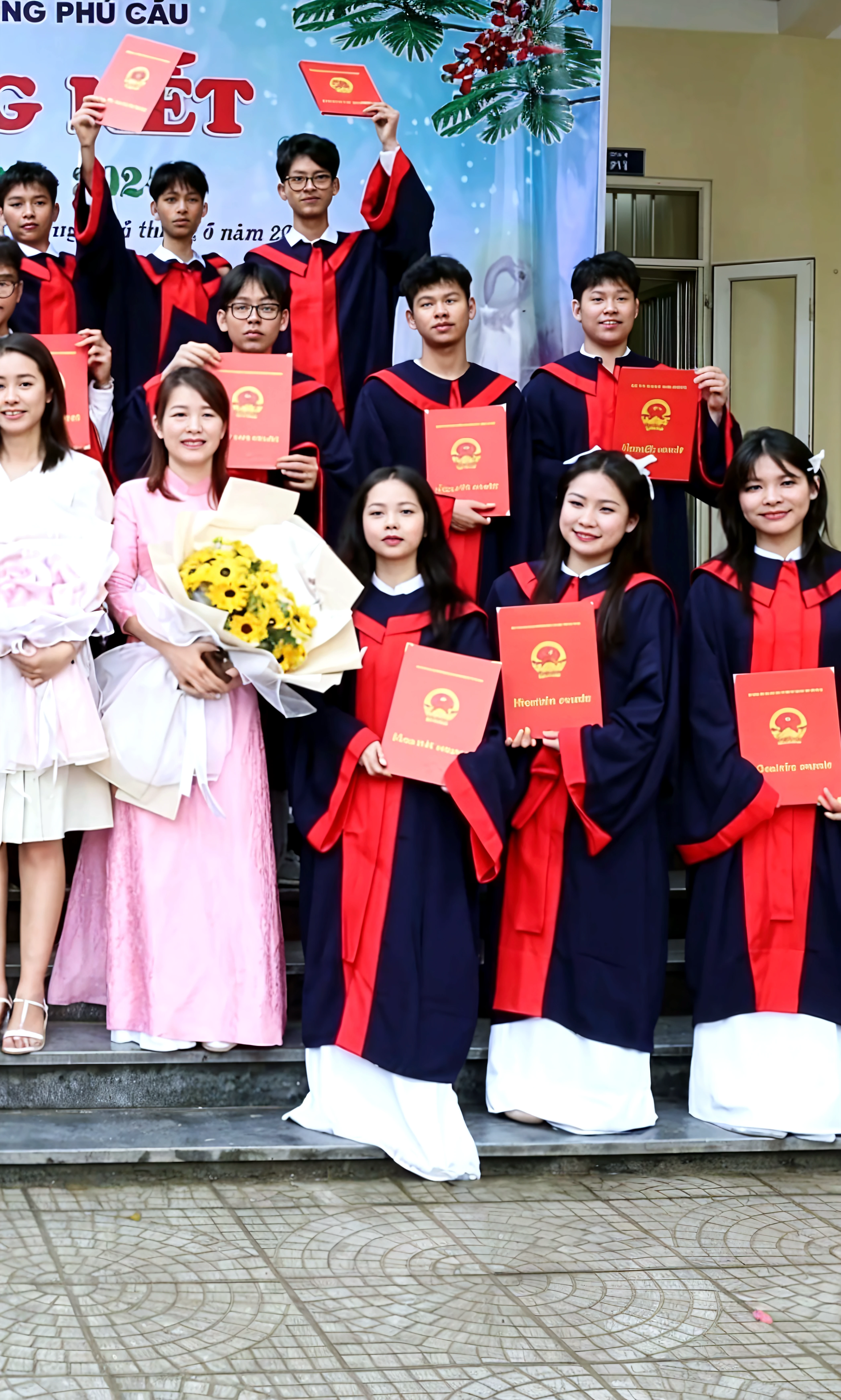 Graduation photo cute wind Bie hand
