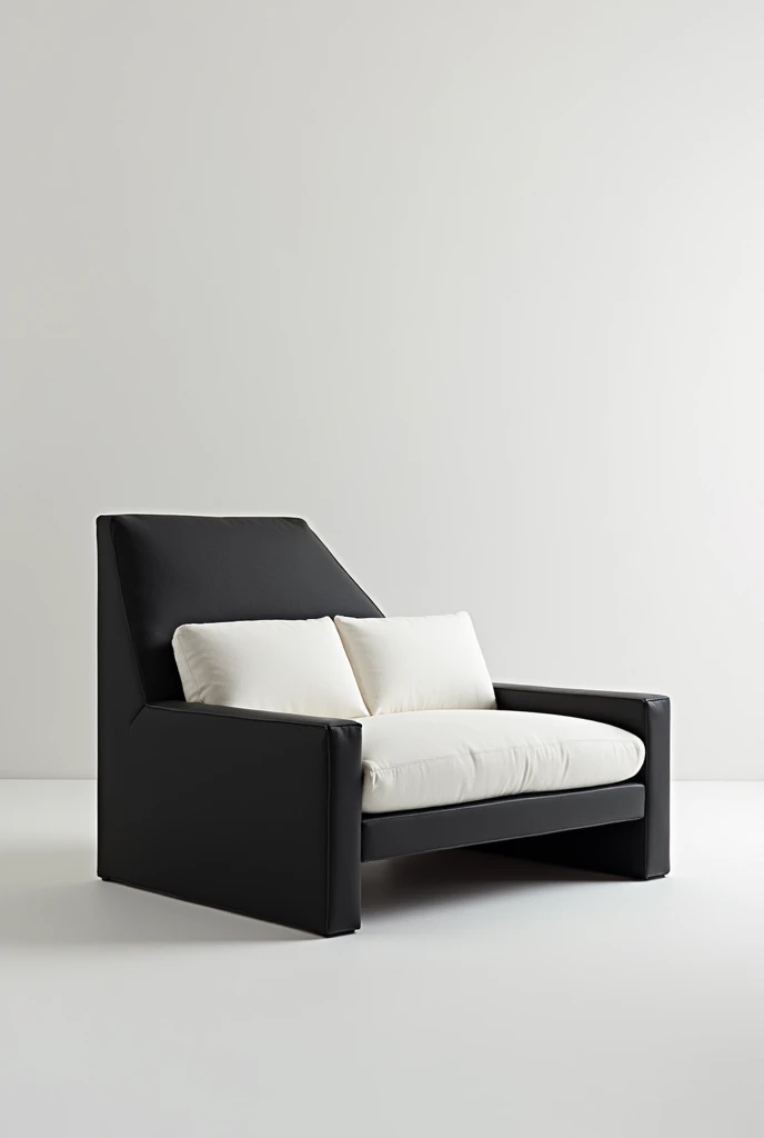 Create a couch where the sitting area iswhite but the leaning area 
 is black
