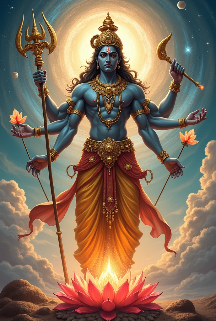 Lord Vishnu with weapons