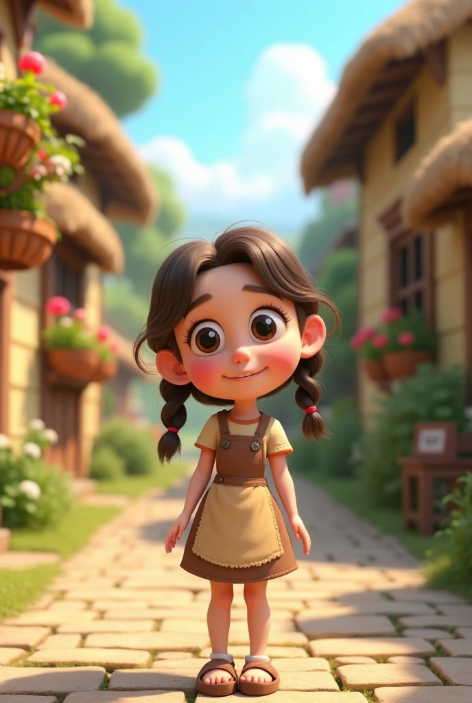 neighbor young girl in village ai 3d image cartoon type