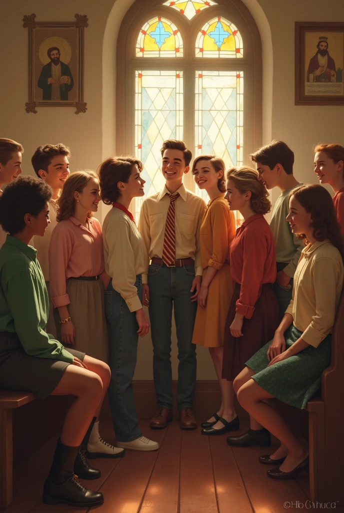 Vintage style Catholic youth group