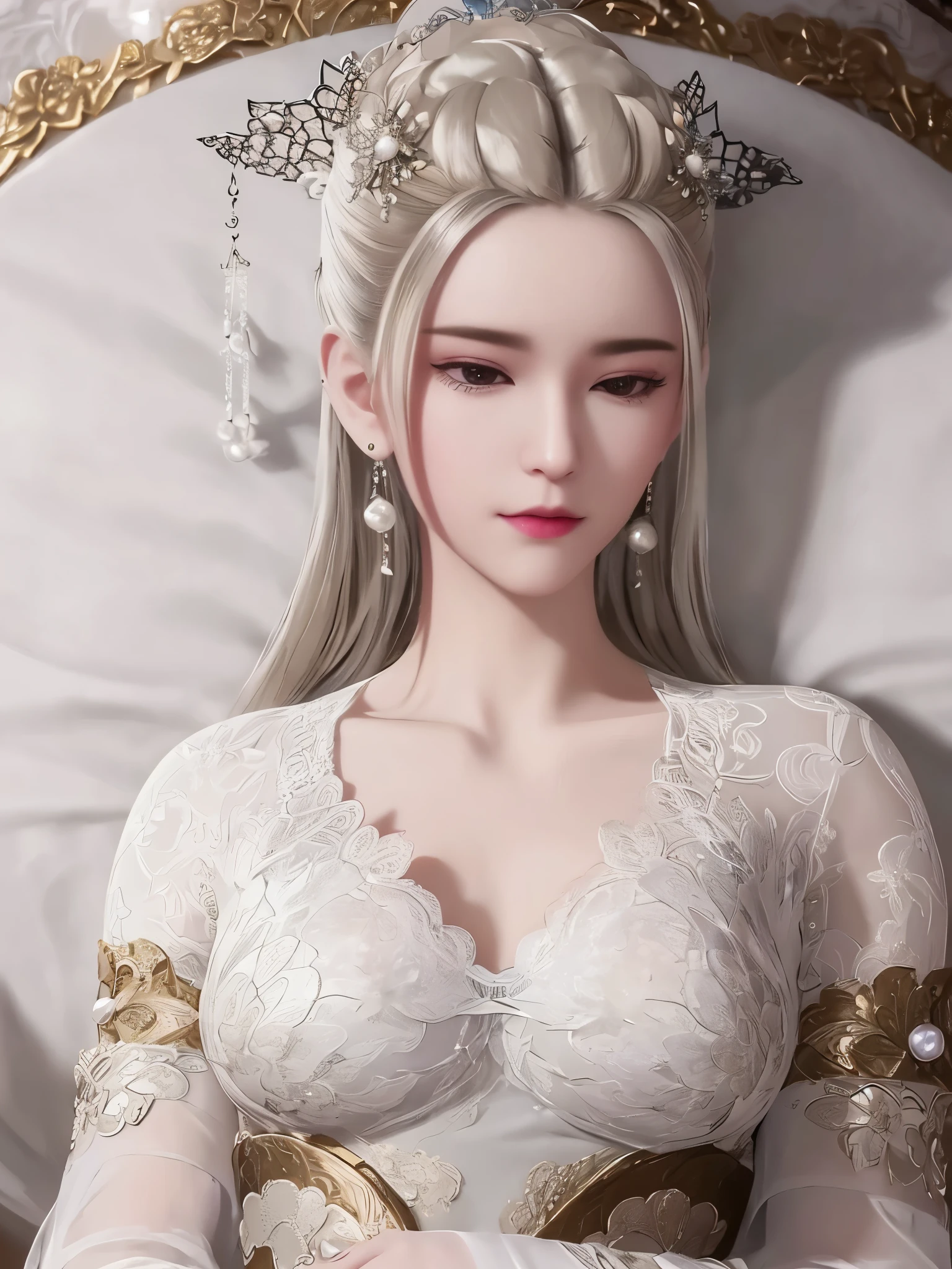 ultra realistic 8k cg, flawless, clean, masterpiece, professional artwork, famous artwork, cinematic lighting, cinematic bloom, perfect face, beautiful face, fantasy, dreamlike, unreal, science fiction, lace, lace trim, lace-trimmed legwear, luxury, jewelry, diamond, gold, pearl, gem, sapphire, ruby, emerald, intricate detail, delicate pattern, charming, alluring, seductive, erotic, enchanting, hair ornament, necklace, earrings, bracelet, armlet,halo,autumn,
(,1girl, pov,best quality, ) , (,1girl, solo, large breasts, looking at viewer, cherry blossoms, sleeping in bed )