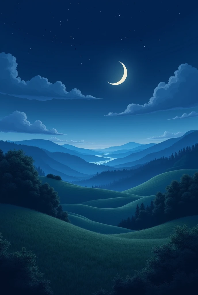 a summer night, only the landscape