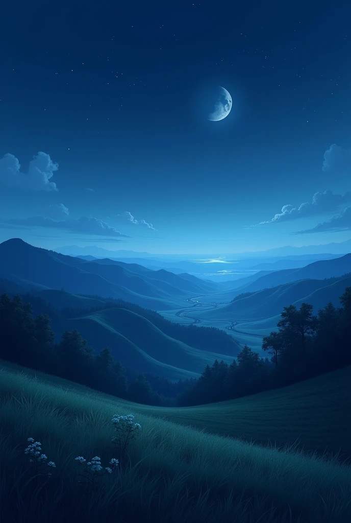 a summer night, only the landscape 