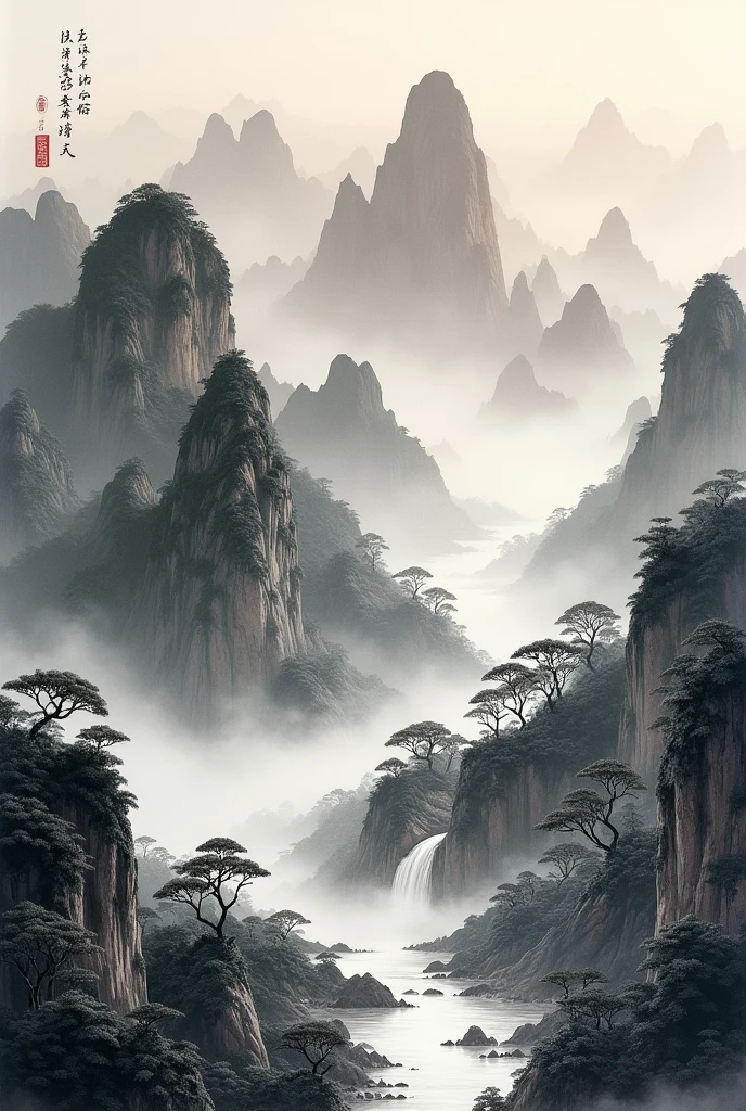 Chinese landscape painting, song dynasty, yuan dynasty, texture strokes, black ink