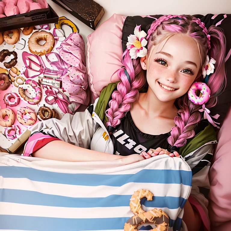 smiling girl with pigtails and braids, Holding a donut, photo on Snapchat, Scarlett Heads, headshot, Rebecca Oborne, photo in the head, Katie Thrun, photo of a young woman, Miranda Meeks, Jenny Pasanen, Photo 2 0 1 0, , Rachel Wall, Kirsi Salonen, Emily Wrightkowski
