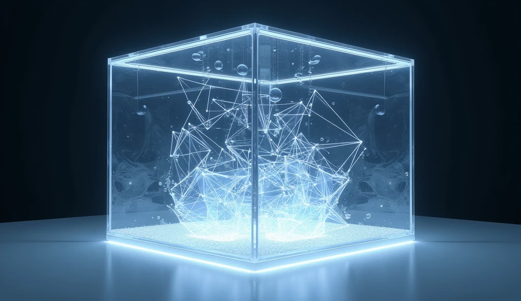 Colored acrylic box,Transparency,Suspension,Trigonometric geometry,Sense of space,Technology,poster