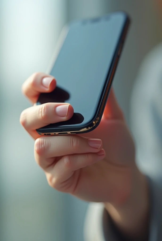 I want a hand holding a cell phone