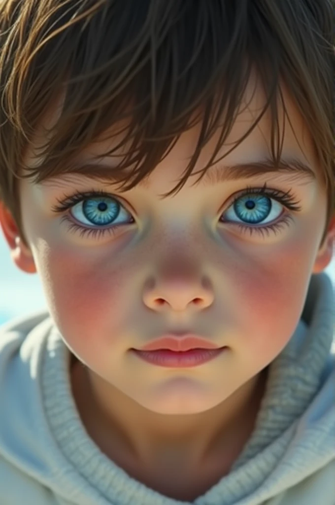 A boy with blue eyes