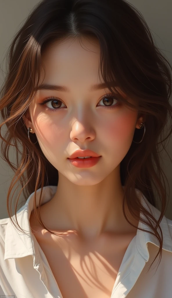 Beautie A smile Gently wavy hair Brown hair (((naked)))