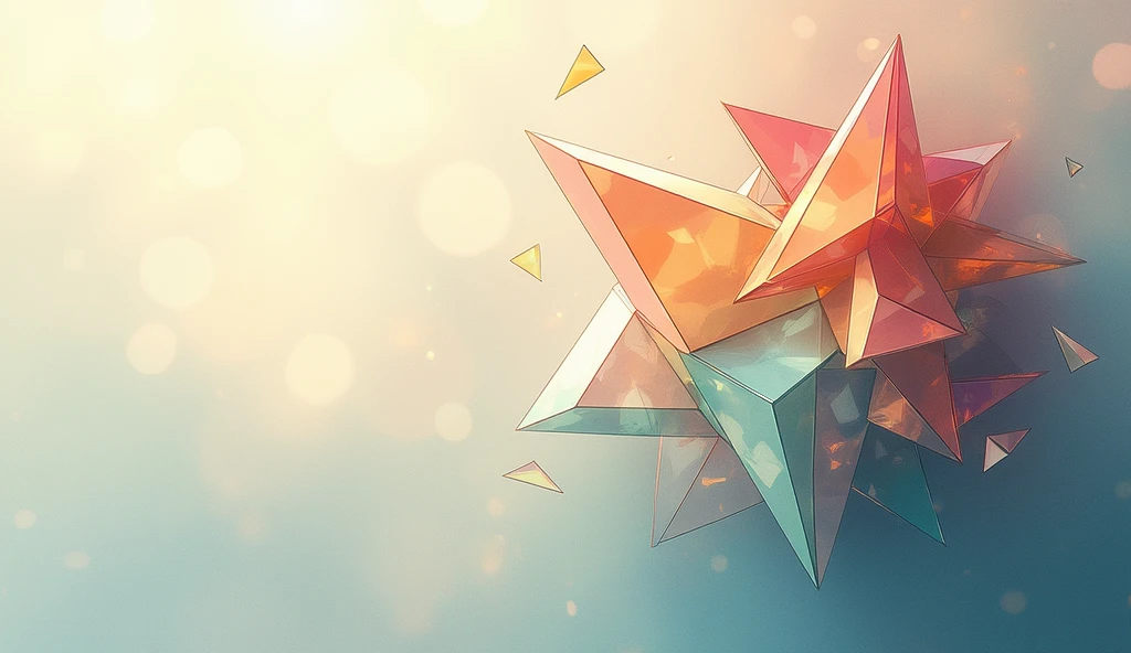 Stained Glass,poster design,Scattered,Transparency,悬浮Sense of space,Triangle,geometry,Sense of space,