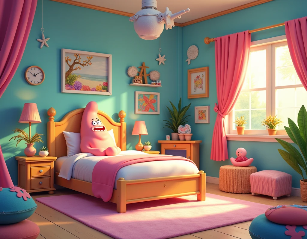 We need a wonderful bed room of Patrick Cartoon but usme Patrick na ho cartoon image cartoon bed 2
