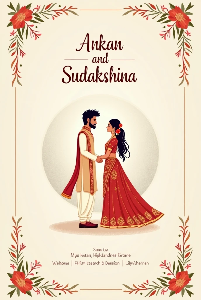 Wedding card ,simple ,elegant ,bengali wedding ,Ankan and Sudakshina