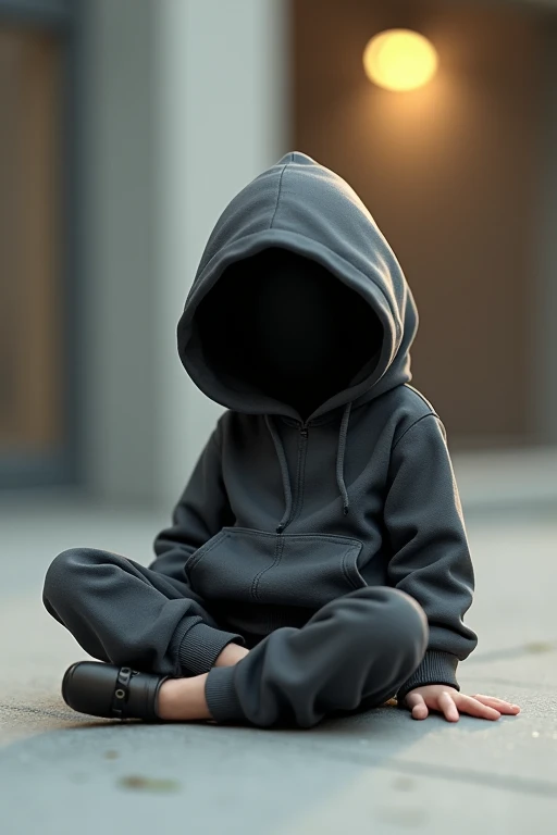 Resistamce baby, portrait baby, black hooded, mysterious, enigmatic, angry , cute , background light blue , very cute , eyes closed , head bowed , let the hood cover its eyes